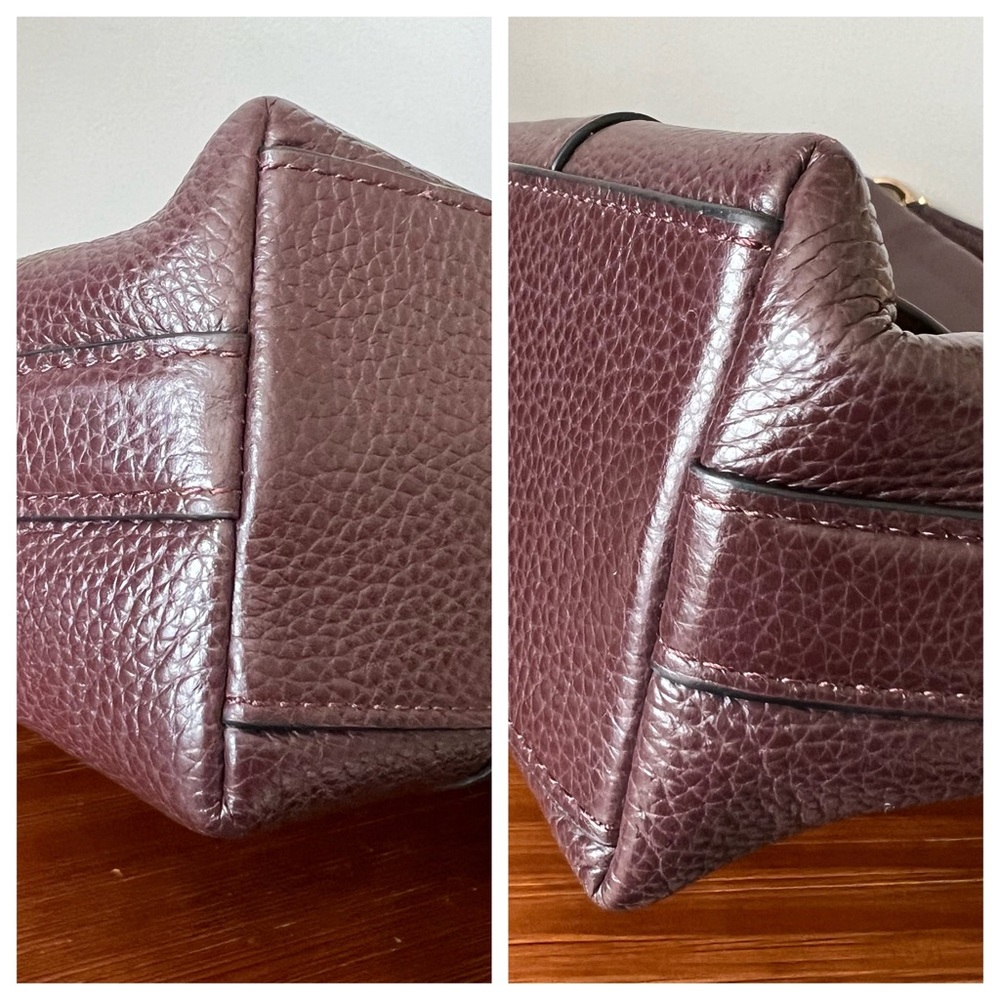 COACH SCOUT Oxblood Pebble Leather Hobo Shoulder Bag - Picture 11 of 13